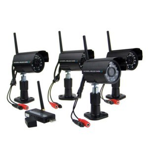 4 x Night Vision 2.4GHz Waterproof Wireless Digital Camera Security Kit