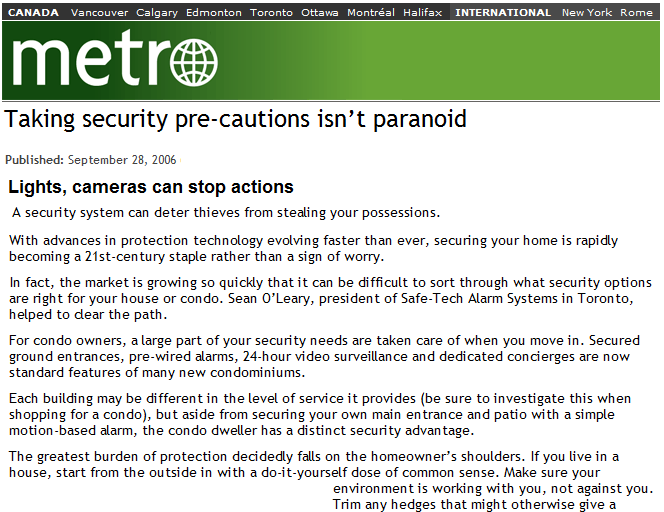 Taking Security Pre-Cautions - SafeTech in Metro